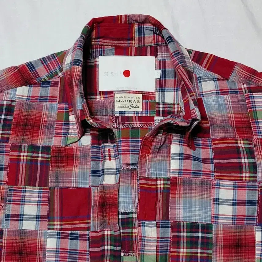 [BUNJANG] marka Hand Woven Madras Patchwork Shirt / 할인적용!! [marka] 핸드우븐 마드라스 패치워크 셔츠