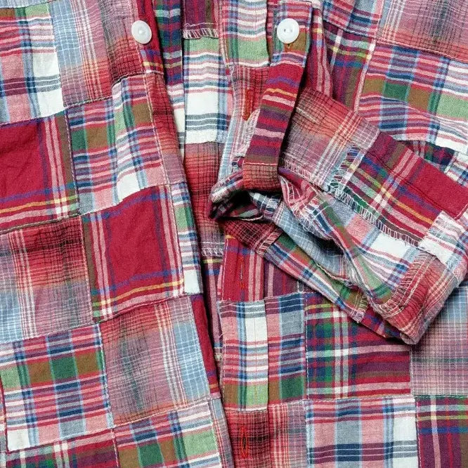 [BUNJANG] marka Hand Woven Madras Patchwork Shirt / 할인적용!! [marka] 핸드우븐 마드라스 패치워크 셔츠