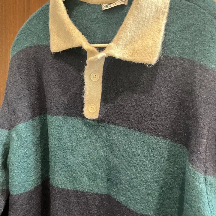 [BUNJANG] ZARA Striped Polo Knit / 자라 스트라이프 폴로 니트