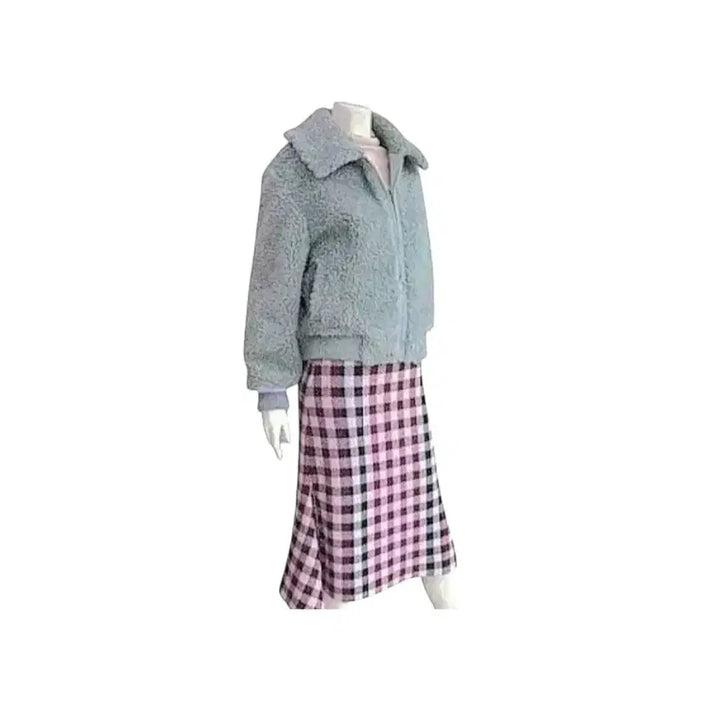 [BUNJANG] ITZY Sky Blue Dumble Fleece Jacket / 잇미샤  스카이블루  덤블 양털 자켓