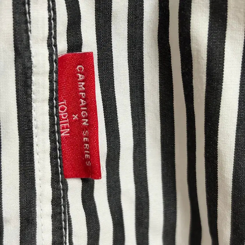 [BUNJANG] Topten Stripe Heart Embroidered Shirt / 탑텐 스트라이프 하트 자수 셔츠 100