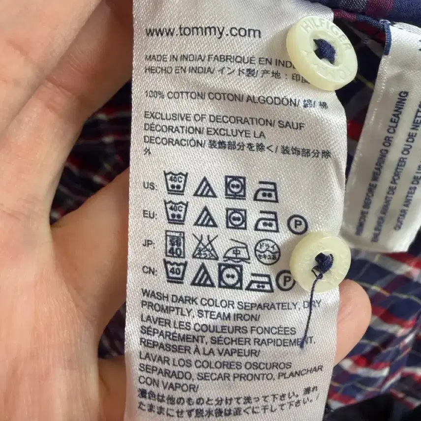 [BUNJANG] Tommy Hilfiger Checkered Short Sleeve Shirt XS / 타미힐피거 체크 반팔 셔츠 XS