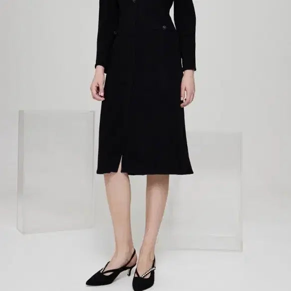 [BUNJANG] MIND Tweed Scallop Dress Black 55 Size / 한섬 마인  트위드 스캘럽 원피스 블랙 55사이즈. 백화점 메인상품