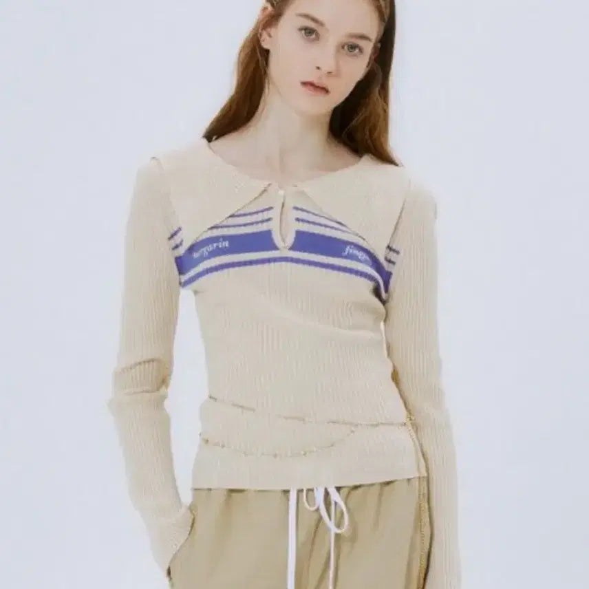 [BUNJANG] Margarine Fingers Chloe Logo Knit Sweater / 마가린핑거스 클로이 로고 니트