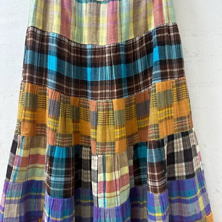 [BUNJANG] Vintage Patchwork Patch 2-Way Patch Skirt Dress / 일본빈티지 패치 조각패치 리얼패치 2way 패치 스커트 원피스