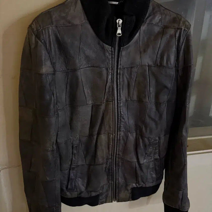[BUNJANG] Dolce & Gabbana Patchwork Leather Bomber Jacket / 돌체앤가바나(D&G) 패치워크 레더 점퍼 50(100 슬림105)