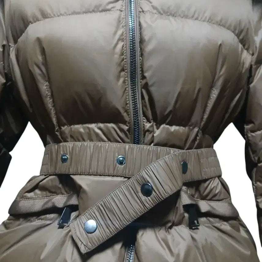 [BUNJANG] Fox Fur Belted Duck Down Short Padding / 블랙,브라운) 폭스퍼 오리털 벨트 숏패딩