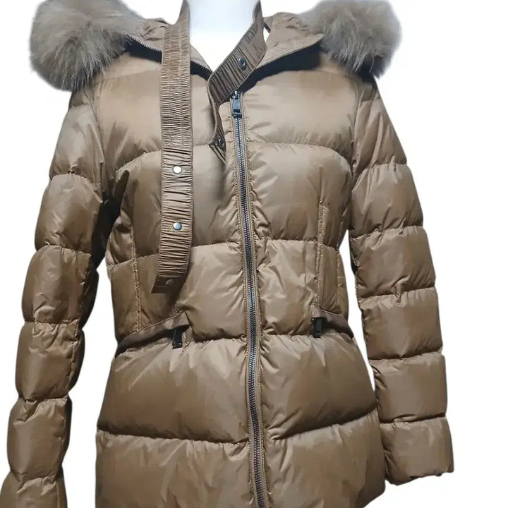 [BUNJANG] Fox Fur Belted Duck Down Short Padding / 블랙,브라운) 폭스퍼 오리털 벨트 숏패딩