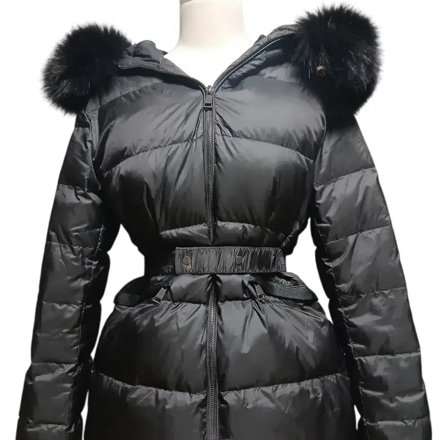 [BUNJANG] Fox Fur Belted Duck Down Short Padding / 블랙,브라운) 폭스퍼 오리털 벨트 숏패딩