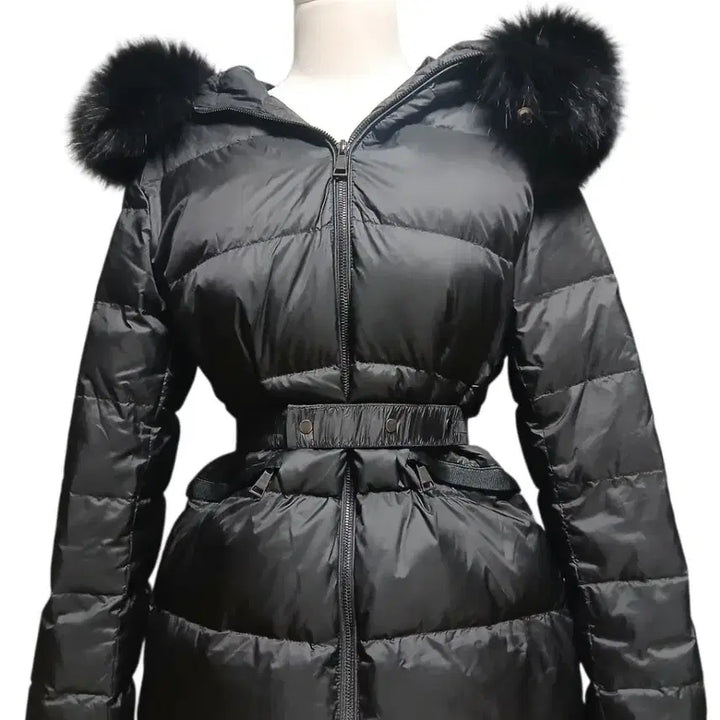 [BUNJANG] Fox Fur Belted Duck Down Short Padding / 블랙,브라운) 폭스퍼 오리털 벨트 숏패딩