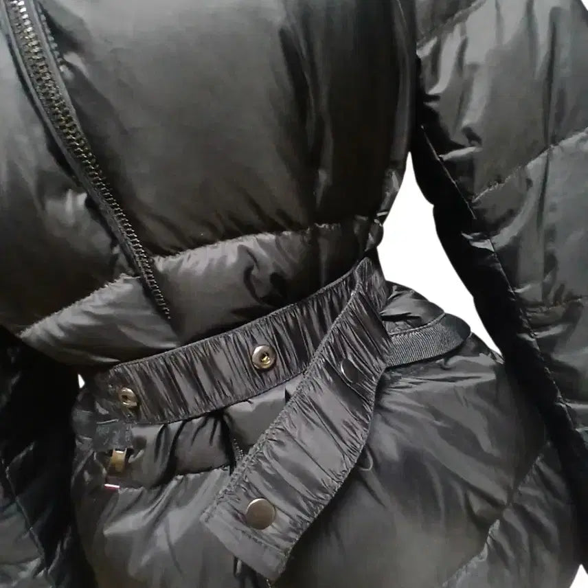 [BUNJANG] Fox Fur Belted Duck Down Short Padding / 블랙,브라운) 폭스퍼 오리털 벨트 숏패딩