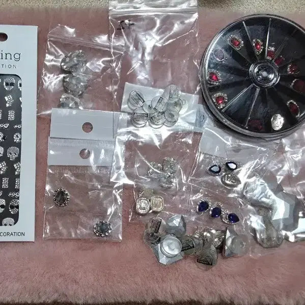 [BUNJANG] Nail Decoration Parts Bundle Set / 네일 파츠 데코 지비츠 스티커 모음 일괄