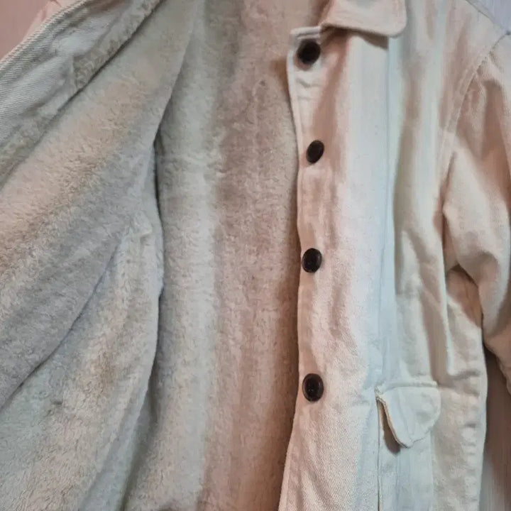 [BUNJANG] ITS MO Ivory Fur Lined Jacket / ITS MO 브랜드의 아이보리색 털 안감 자켓