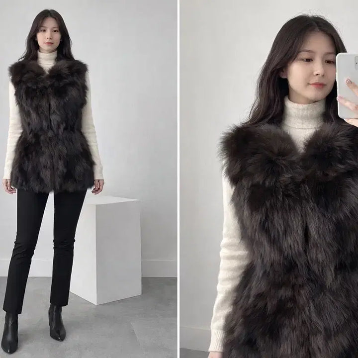 [BUNJANG] Real Fox Fur Vest - Luxury Winter Item / 리얼 폭스퍼 퍼베스트 / 고급모피 / 77사이즈 / 겨울명품템