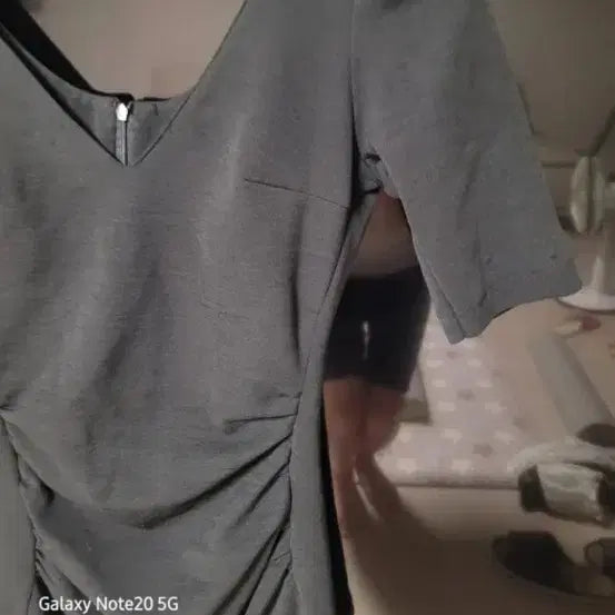 [BUNJANG] Black Ruched Mini Dress / 셔링 미니 원피스 반팔