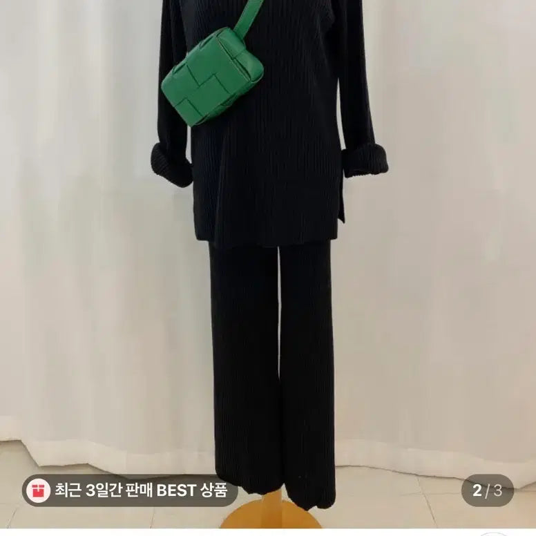 [BUNJANG] Black Knit Set / 반목골지니트세트 블랙 프리사이즈