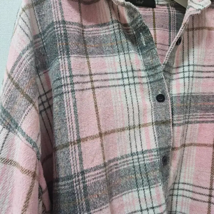 [BUNJANG] LeShop Pink Checkered Shirt / 르샵 핑크 체크 남방 셔츠