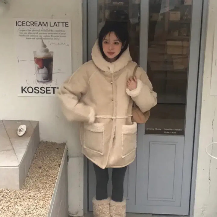 [BUNJANG] RIIZE Shotaro Sheering Reversible Mustang (Beige) / 리엘 Sheering reversible mustang(beige)