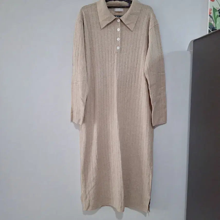 [BUNJANG] Leqoroman Ribbed Knit Long Dress / 르꼬르망 카라넥 골지 니트 롱 원피스 -88