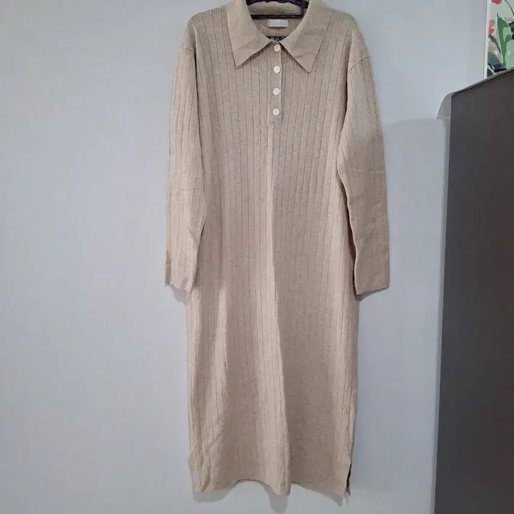 [BUNJANG] Leqoroman Ribbed Knit Long Dress / 르꼬르망 카라넥 골지 니트 롱 원피스 -88