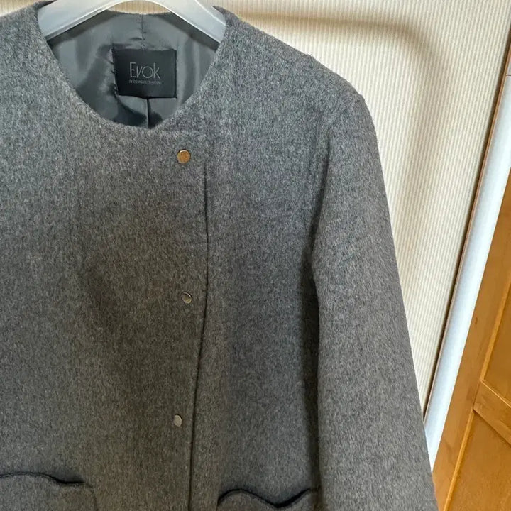 [BUNJANG] Wool Coat Gray F-Size / 울코트 F사이즈 (주머니 밍크 탈부착가능)