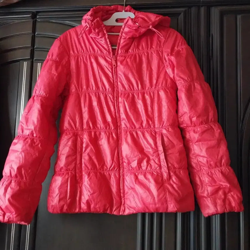 [BUNJANG] Uniqlo Pink Hooded Padded Jumper / 진핑크 유니클로후드패딩 점퍼