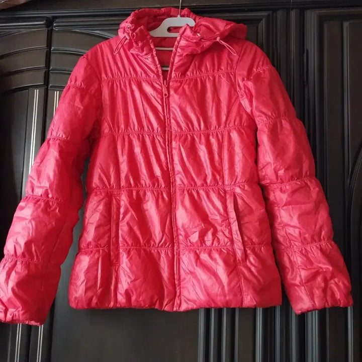 [BUNJANG] Uniqlo Pink Hooded Padded Jumper / 진핑크 유니클로후드패딩 점퍼