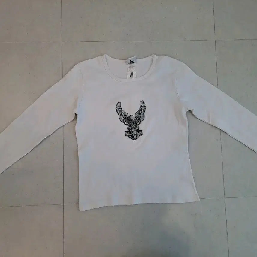 [BUNJANG] Harley-Davidson White Long Sleeve T-shirt / 할리데이비슨 화이트 긴팔 티셔츠 M