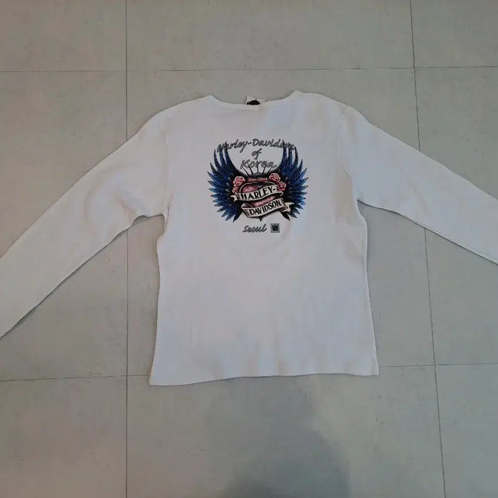[BUNJANG] Harley-Davidson White Long Sleeve T-shirt / 할리데이비슨 화이트 긴팔 티셔츠 M