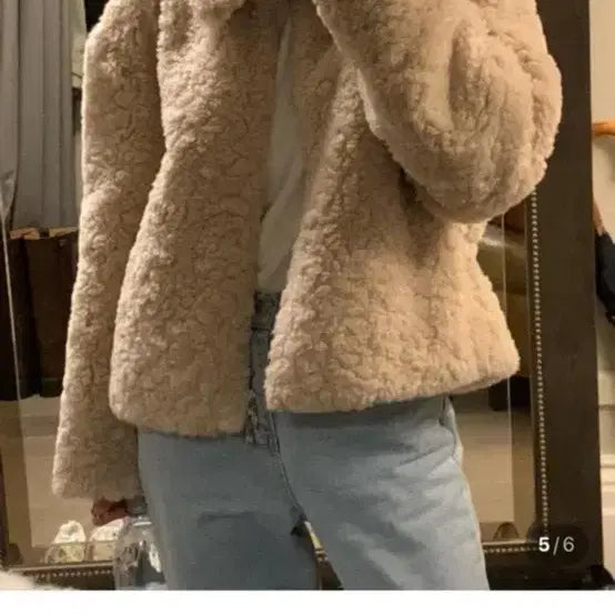 [BUNJANG] OUNCE Poodle Sherpa Jacket / OUNCE 온스 푸들 무스탕 자켓 시어링퍼자켓 뽀글이 양털자켓