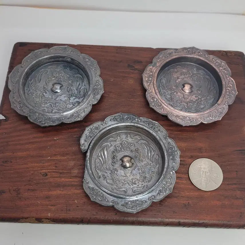 [BUNJANG] Antique Silver Sliding Door Handle Bundle Set / 골동품 / 은으로 만든 미닫이 문고리 공예품 3점 일괄 판매합니다.