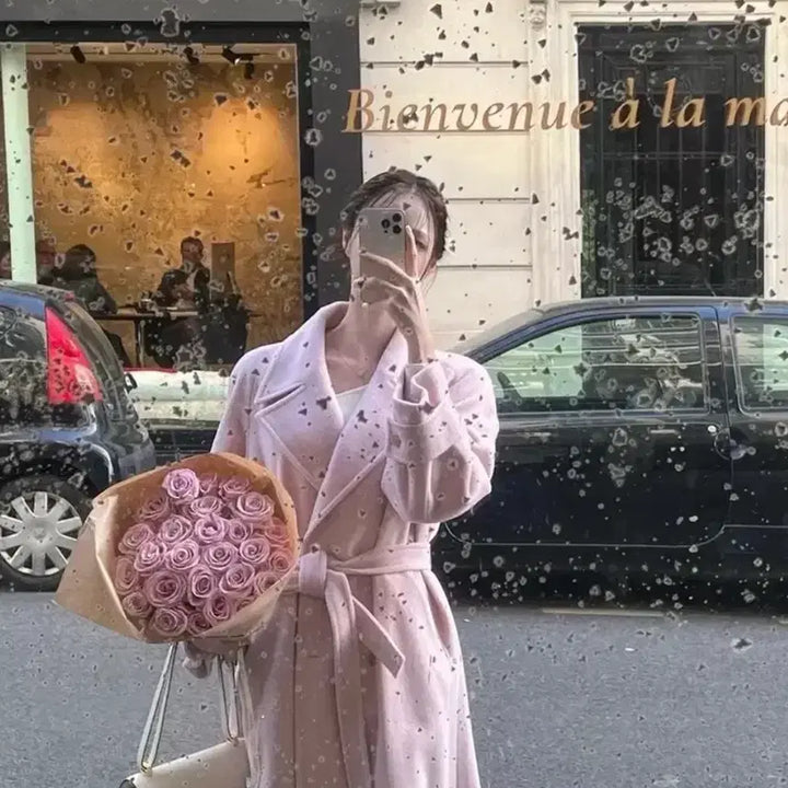 [BUNJANG] La Belle Blance Anne Wool Pink Coat S / 라벨르블랑 안느 울 핑크코트 s