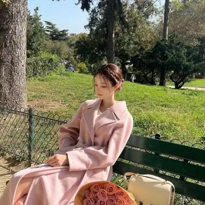 [BUNJANG] La Belle Blance Anne Wool Pink Coat S / 라벨르블랑 안느 울 핑크코트 s