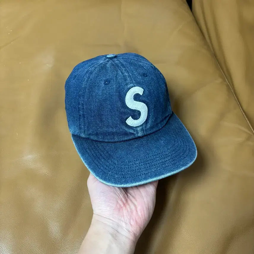 [BUNJANG] Supreme S-Logo Washed Denim 6-Panel Cap / 슈프림 S로고 6패널 볼캡 모자 워시드 데님
