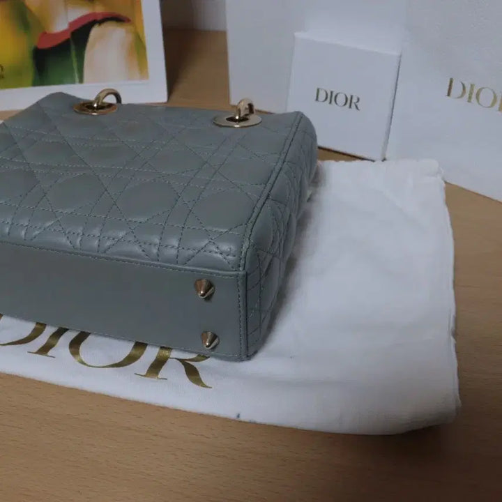 [BUNJANG] Dior Lady Dior Small Stone Gray Handbag / 디올 레이디백 스몰 스톤 그레이