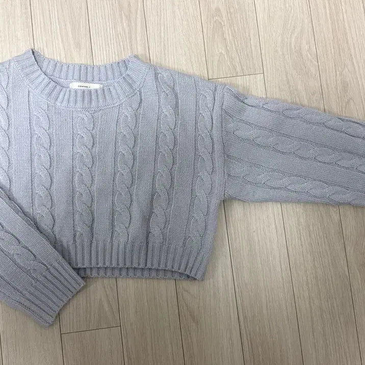 [BUNJANG] Crop Knit Top / 크롭 니트 하늘색