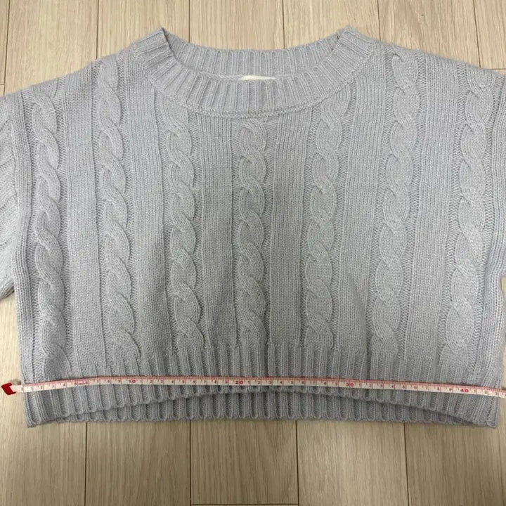 [BUNJANG] Crop Knit Top / 크롭 니트 하늘색