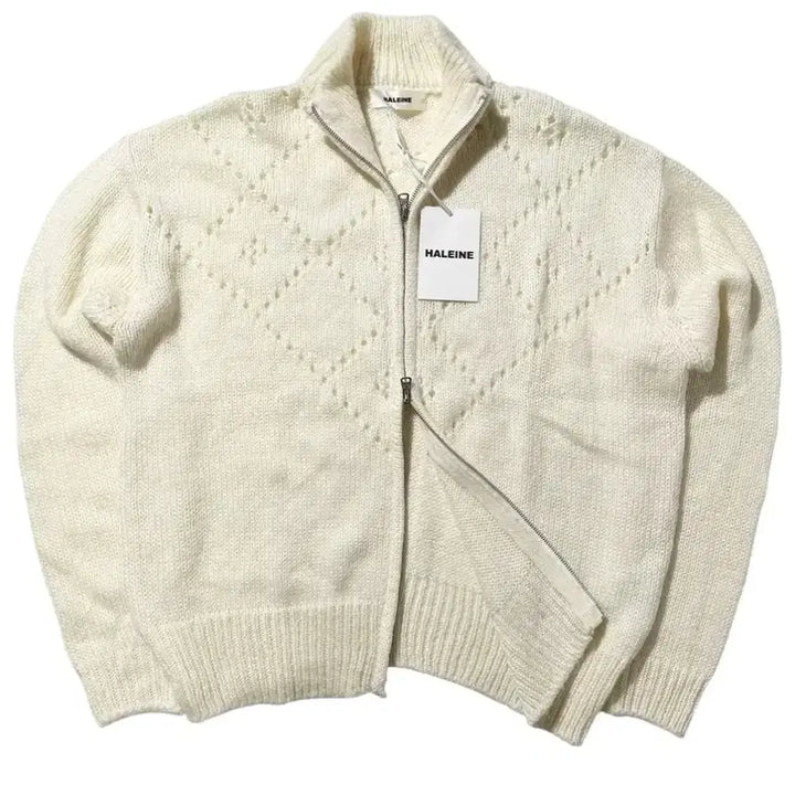 [BUNJANG] Alene High Neck Zip-up Knit Cardigan / (새상품) 알렌느 하이넥 집업 니트 가디건 2사이즈