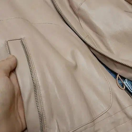 [BUNJANG] Leather Half-Hooded Jacket / 천연양가죽 반후드  자켓