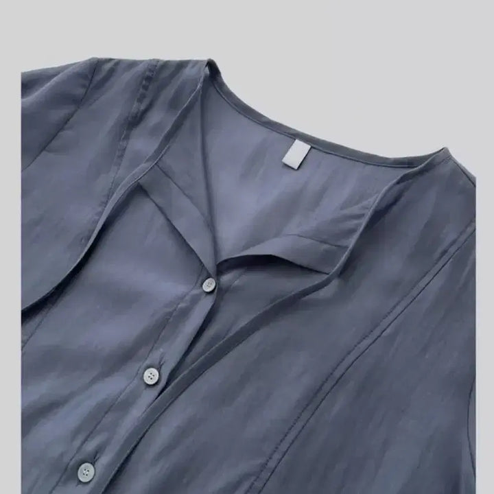 [BUNJANG] Autumn Tencel Strap Blouse Black / (새옷) 어텀 텐셀 스트랩 블라우스 블랙