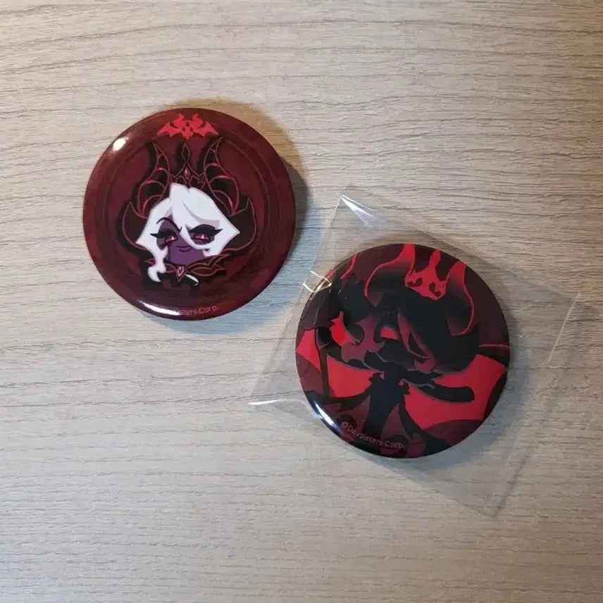 [BUNJANG] Cookie Run: Kingdom Dark Enchantress Cookie Pin Button Bundle Set / 쿠킹덤 어둠마녀 핀버튼 2개 일괄