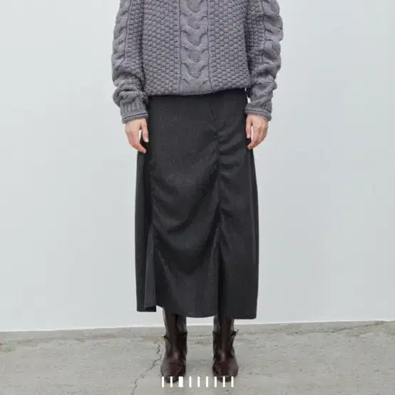 [BUNJANG] Ethos Shirring Wool Skirt / 에토스 셔링 울 스커트