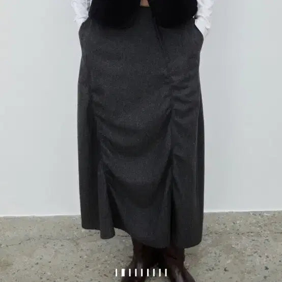 [BUNJANG] Ethos Shirring Wool Skirt / 에토스 셔링 울 스커트
