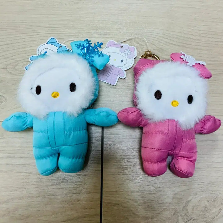 [BUNJANG] Hello Kitty Winter Padded Doll Keyring Bundle Set / [일괄] 헬로키티 겨울 패딩 인형 키링 (핑크/블루)
