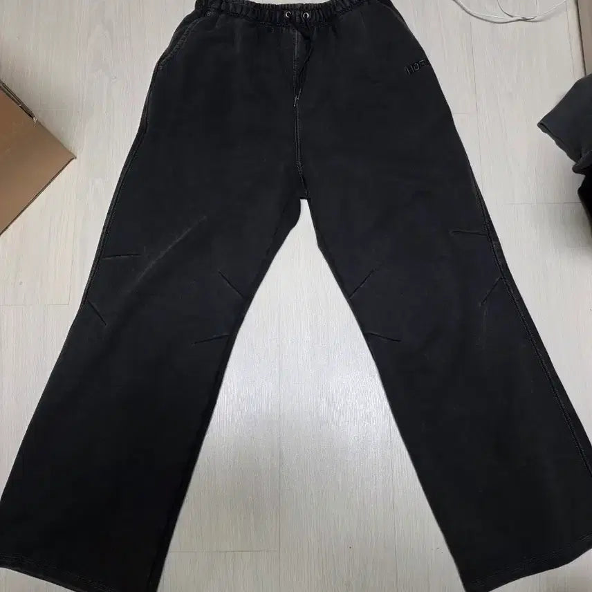 [BUNJANG] HDEX Black Washed Wide Training Pants / HDEX 블랙 워싱 와이드 트레이닝 팬츠