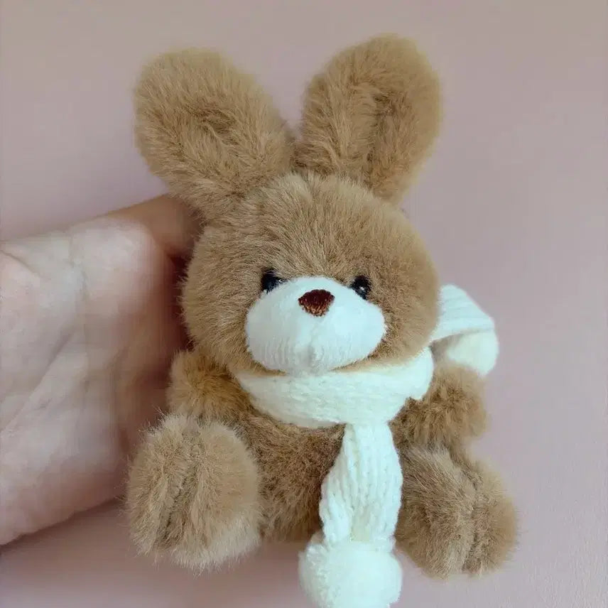 [BUNJANG] Brown Rabbit Necktie Doll Keyring / 갈색 토끼 목도리 인형 키링