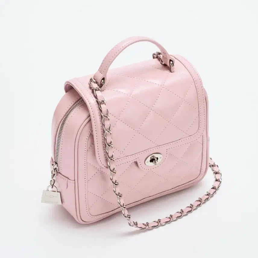 [BUNJANG] Cardinal Red Quilted Backpack / 카디널레드 투아트백  핑크