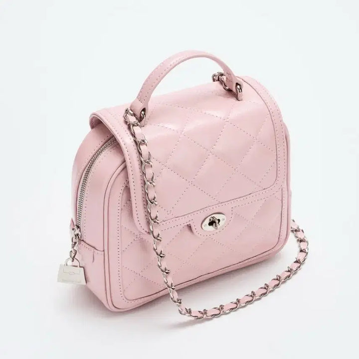 [BUNJANG] Cardinal Red Quilted Backpack / 카디널레드 투아트백  핑크