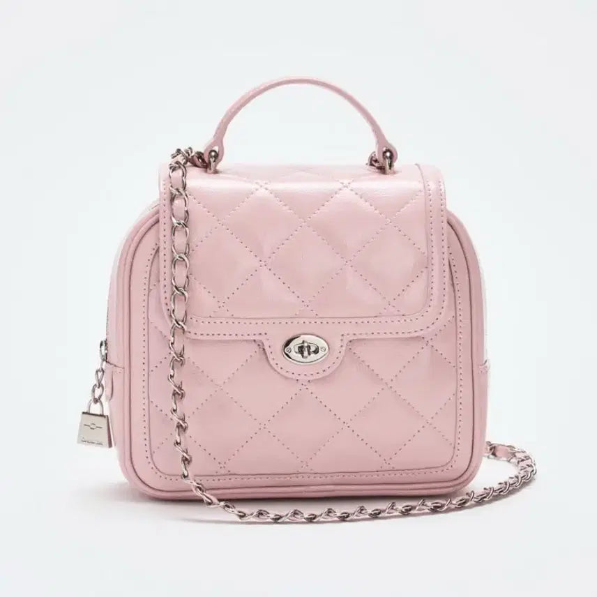 [BUNJANG] Cardinal Red Quilted Backpack / 카디널레드 투아트백  핑크