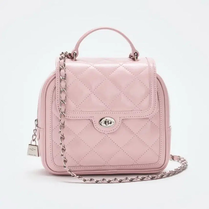 [BUNJANG] Cardinal Red Quilted Backpack / 카디널레드 투아트백  핑크